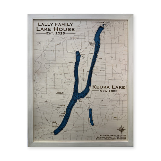 Keuka Lally wood map — multilayer, white background