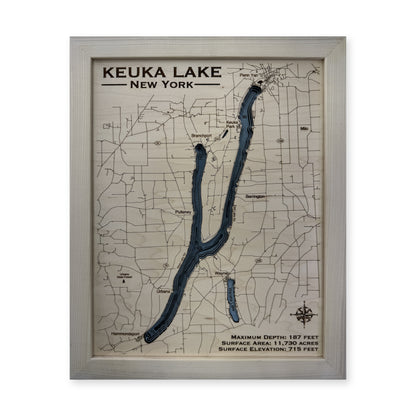 Keuka Natural wood map — multilayer, white background