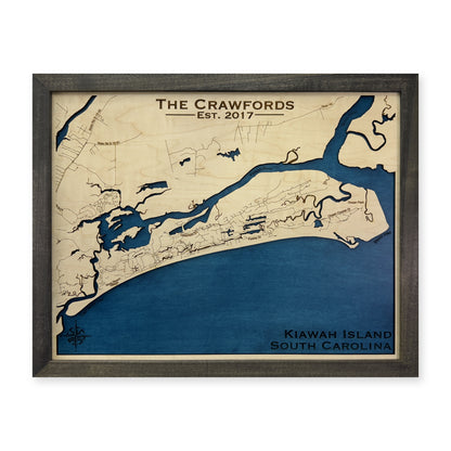Kiawah Crawford wood map — single layer, white background