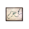 Framed wooden golf map of Ko Olina Golf Club on a white background.