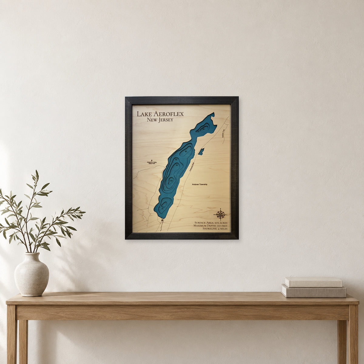 Lake Aeroflex wood map — multilayer, staged room mockup