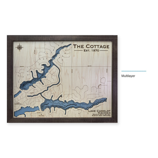 Lake Camelot Cottage wood map — multilayer, layer option shown
