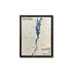 Custom wooden Lake Champlain multi water layer map with black frame. 