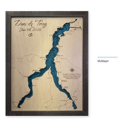 Lake Como wood map — multilayer, layer option shown