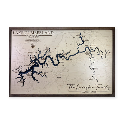 Lake Cumberland wood map — single layer, white background