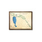 Framed wooden map of Lake Forest Country Club in Ohio on a white background.