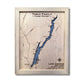 Single water layer map of Lake George with natural frame. 