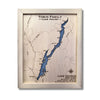 Single water layer map of Lake George with natural frame. 