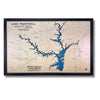 Single water layer map of Lake Hartwell with black frame. 