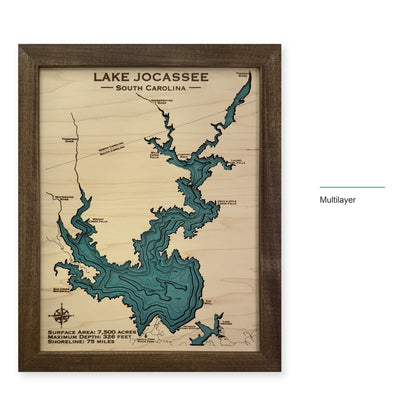 Lake Jocassee wood map — multilayer, layer option shown