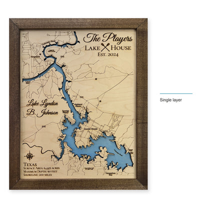 Lake Lyndon B Johnson wood map — single layer, layer option shown