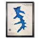 3D multi water layer map of Lake Mohawk on a white background. 