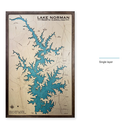 Lake Norman wood map — single layer, layer option shown