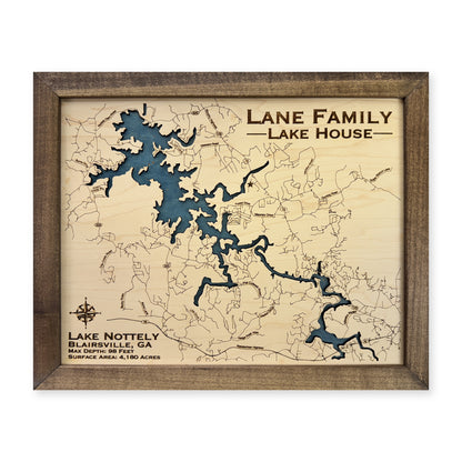 Lake Nottely wood map — single layer, white background