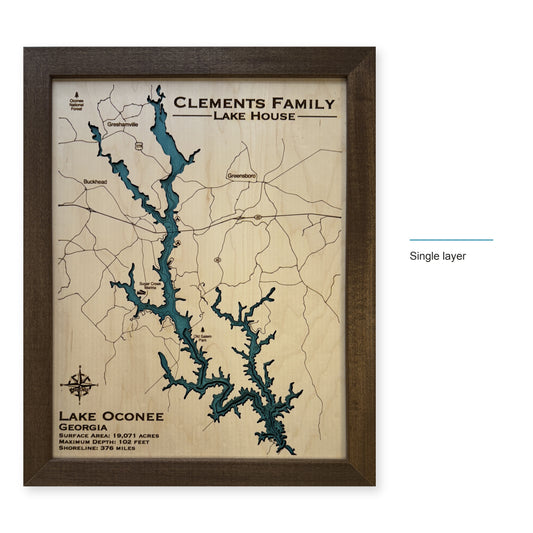 Lake Oconee wood map — single layer, layer option shown