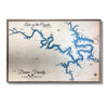 Large wooden map of Lake of the Ozarks.