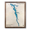 Engraved water layer map of Lake Roaming Rock. 