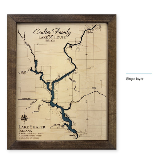 Lake Shafer wood map — single layer, layer option shown