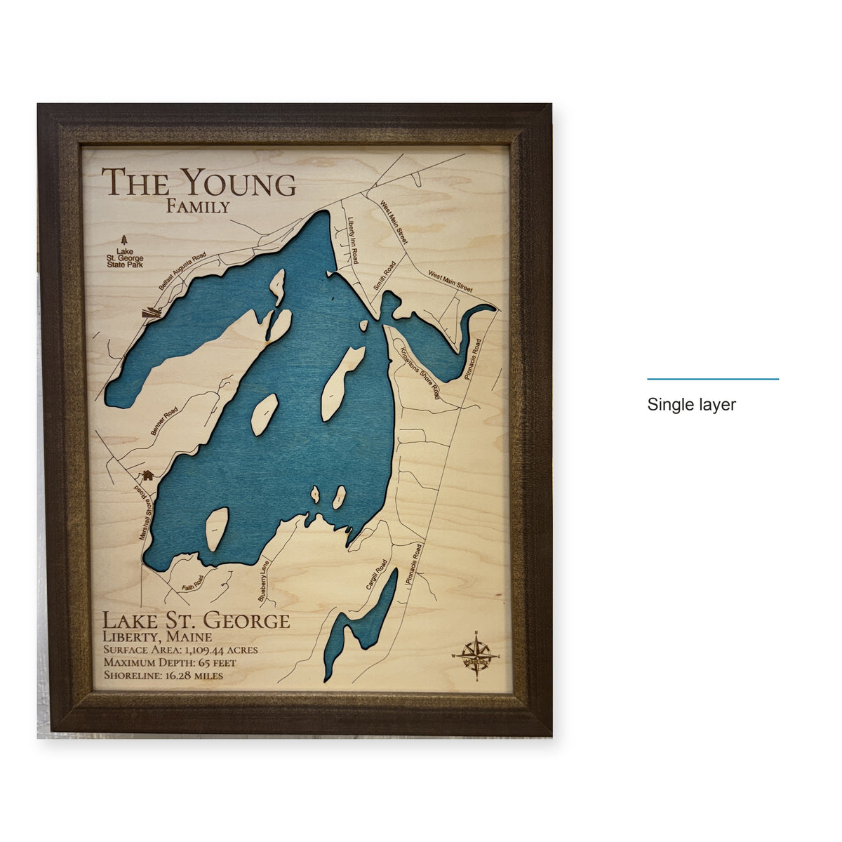 Lake St George Young wood map — single layer, layer option shown