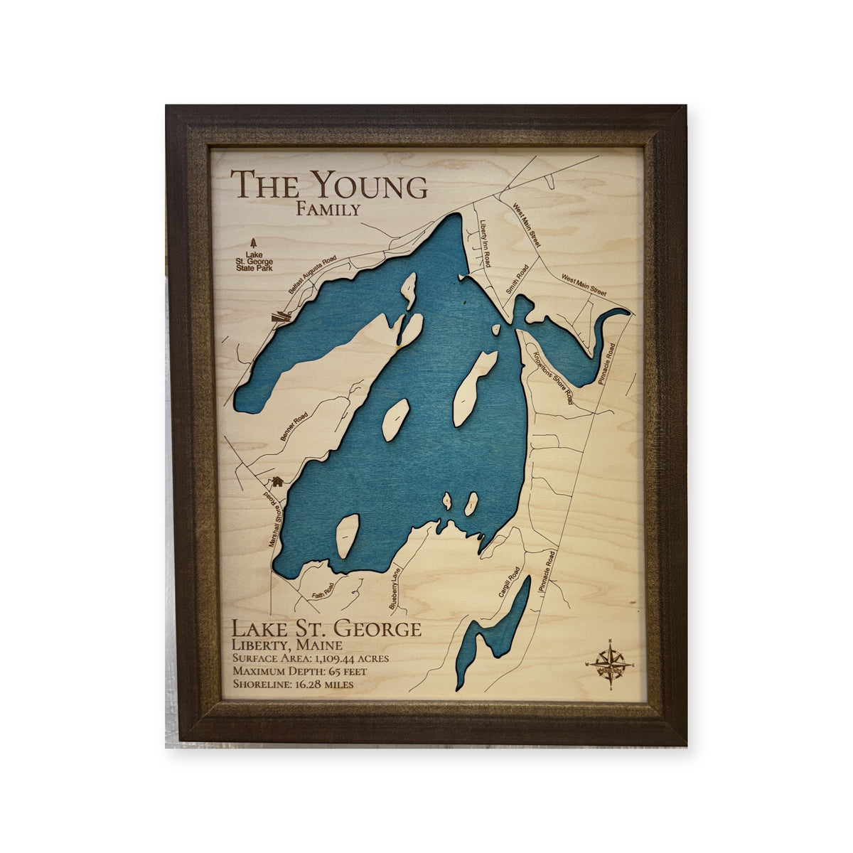 Lake St George Young wood map — single layer, white background