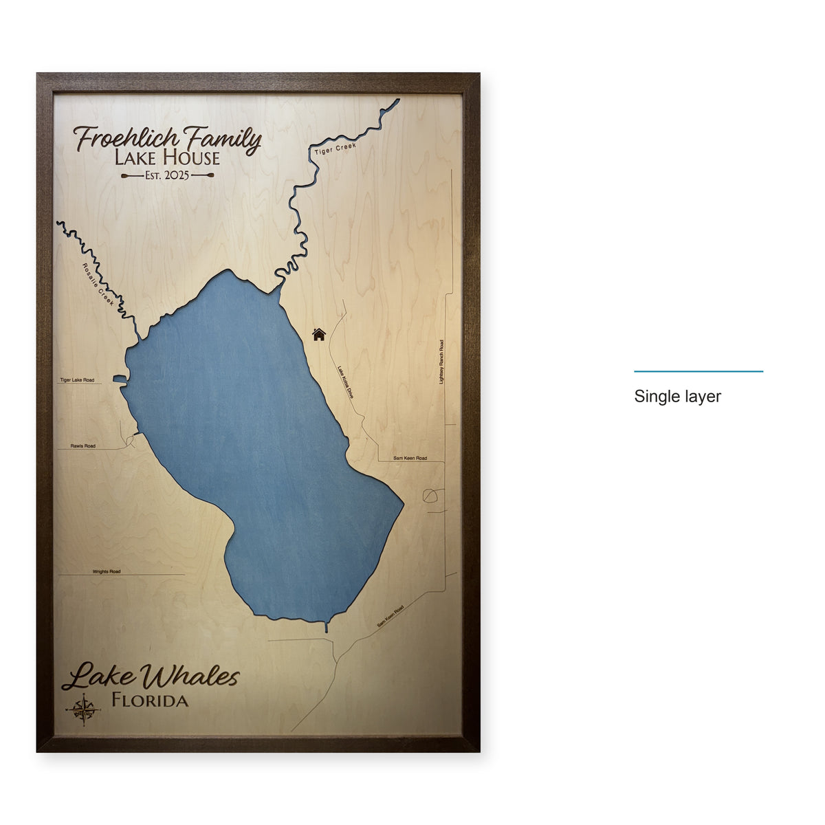 Lake Whales Froehlich wood map — single layer, layer option shown