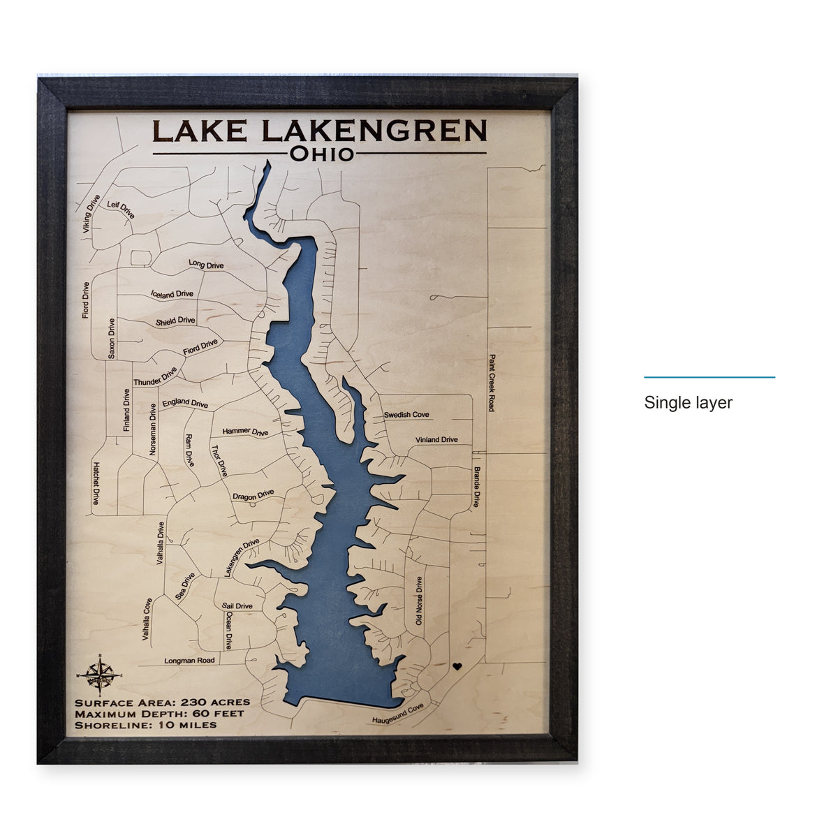 Lakengren Black Single wood map — single layer, layer option shown