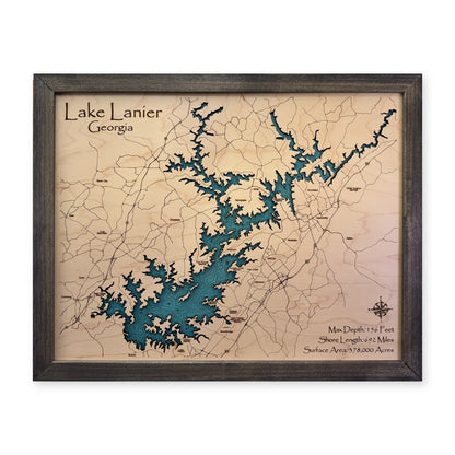 Lanier Corbin wood map — single layer with engraved contours, white background
