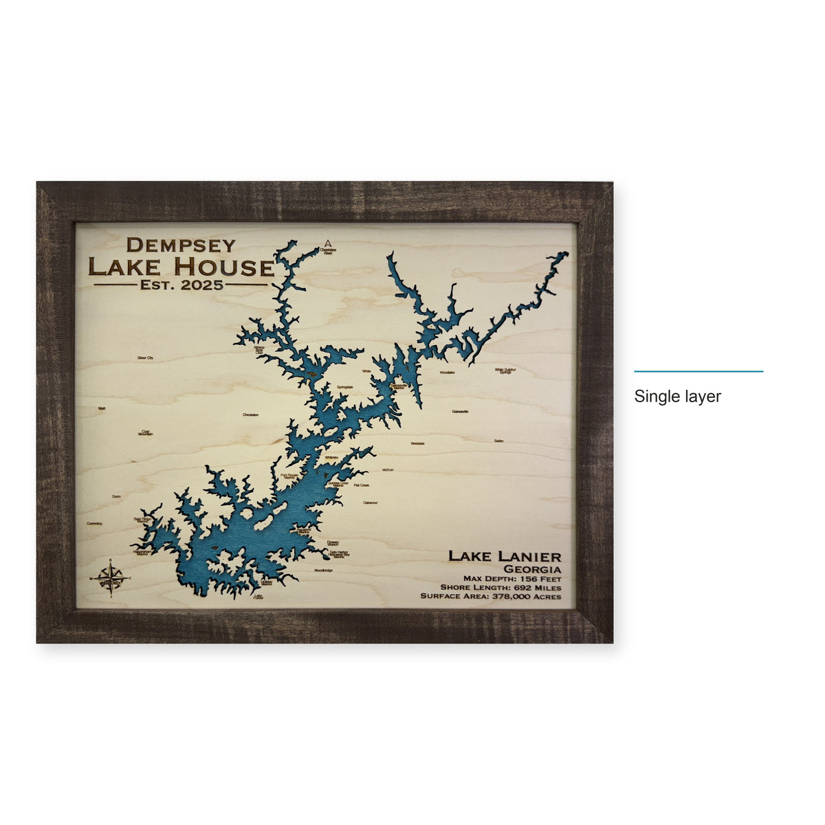 Lanier Dempsey wood map — single layer, layer option shown