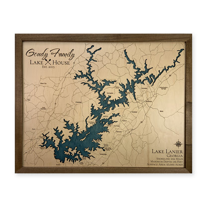Lanier Goudy wood map — single layer, white background