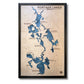 Large Portage Lakes 3D map with black frame. 
