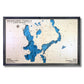 Horizontally framed Okoboji Lakes Map with custom title. 