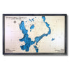 Horizontally framed Okoboji Lakes Map with custom title. 
