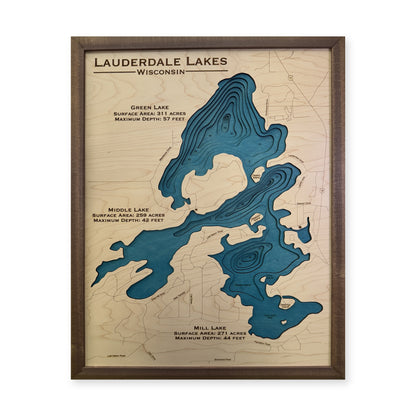 Lauderdale Multilayer wood map — multilayer, white background