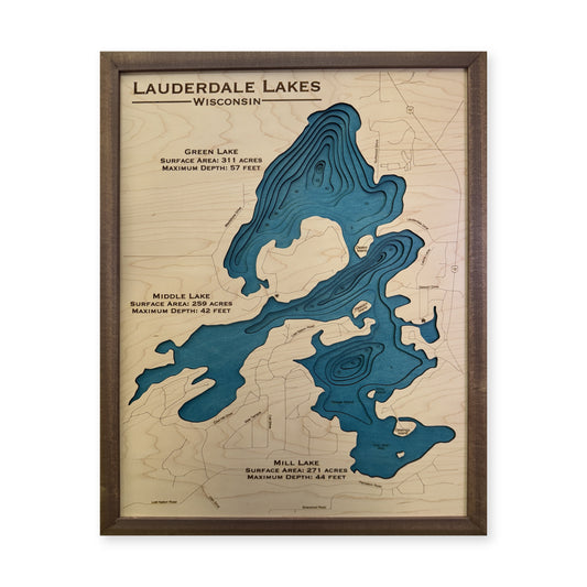 Lauderdale Multilayer wood map — multilayer, white background