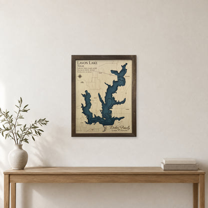 Lavon Decke wood map — multilayer, staged room mockup