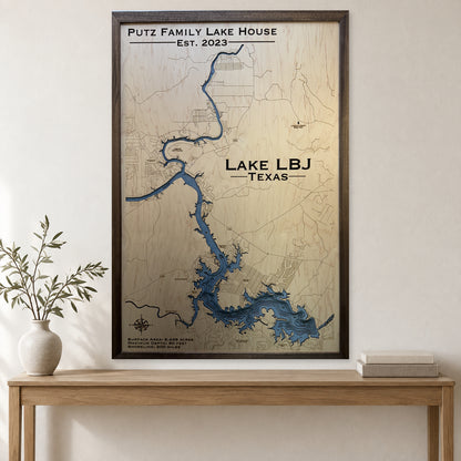 Lbj Putz wood map — multilayer, staged room mockup