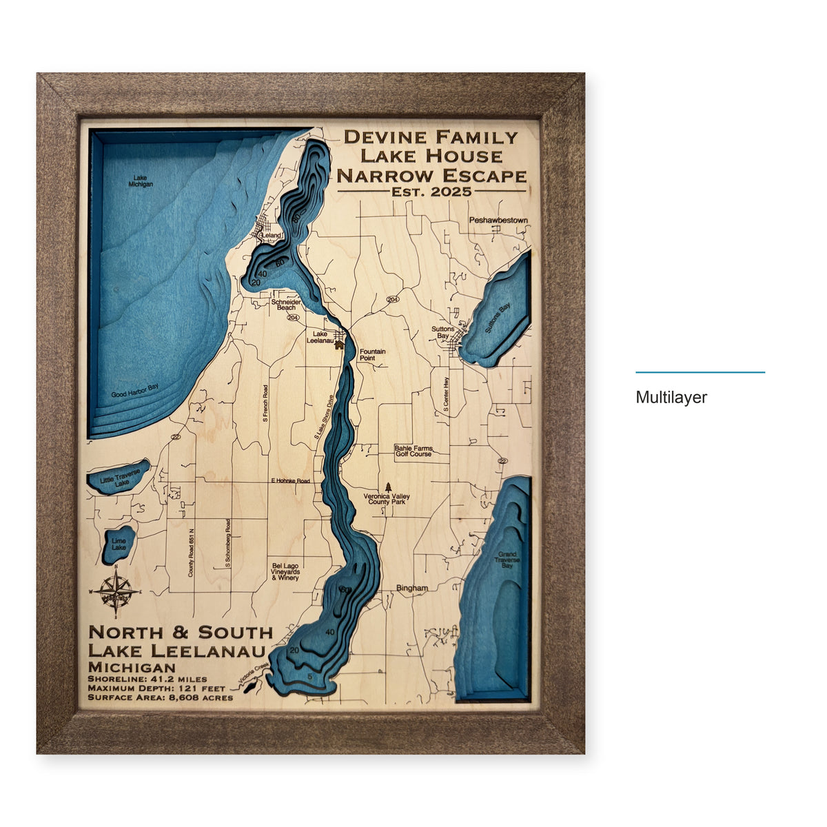 Leelanau Devine wood map — multilayer, layer option shown