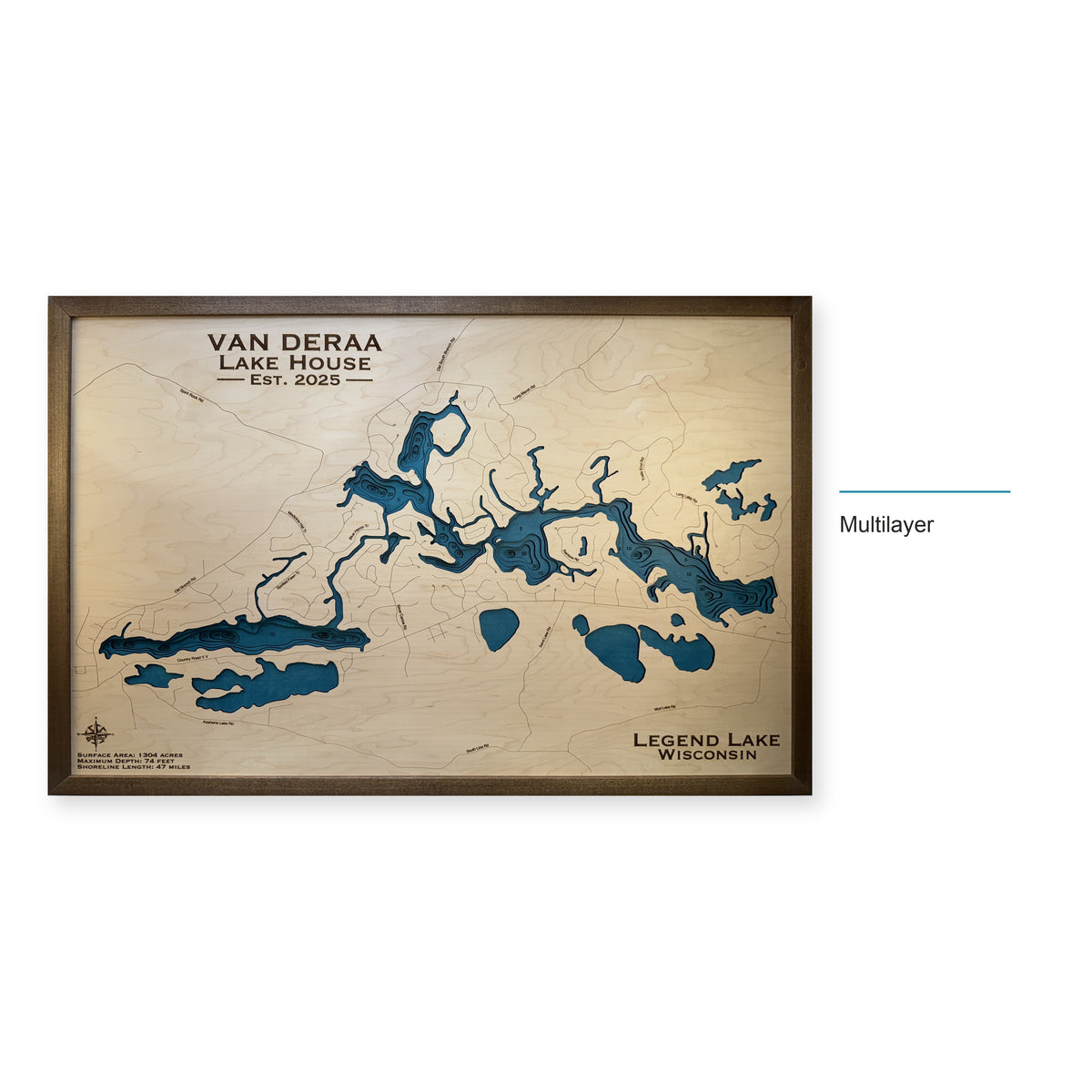 Legend Lake Van Deraa wood map — multilayer, layer option shown