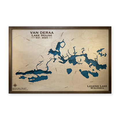 Legend Lake Van Deraa wood map — multilayer, white background