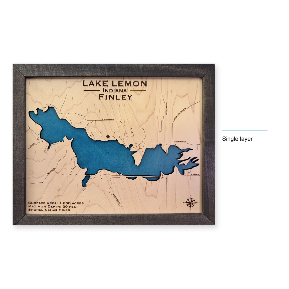 Lemon Finley wood map — single layer, layer option shown