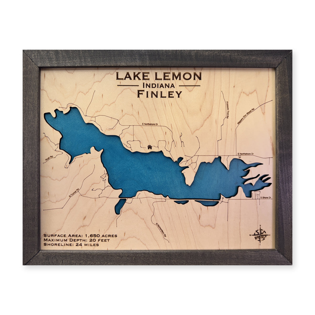 Lemon Finley wood map — single layer, white background