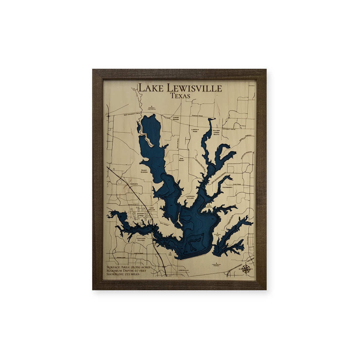 Lewisville Watson wood map — multilayer, white background