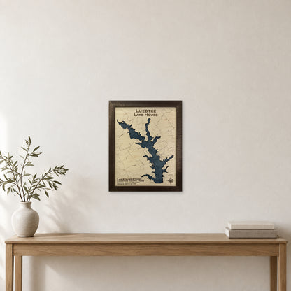 Limestone Luedtke wood map — single layer, staged room mockup