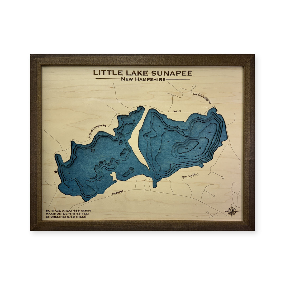 Little Sunapee Corpus wood map — multilayer, white background