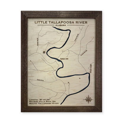 Little Tallapoosa wood map — single layer, white background