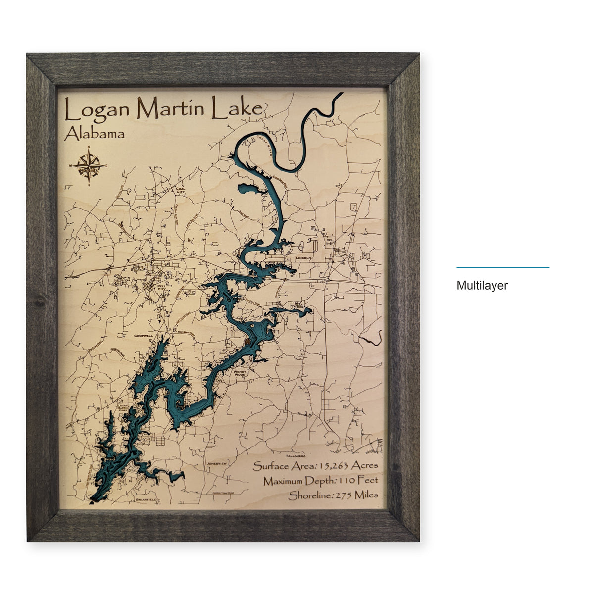 Logan Martin Bearden wood map — multilayer, layer option shown