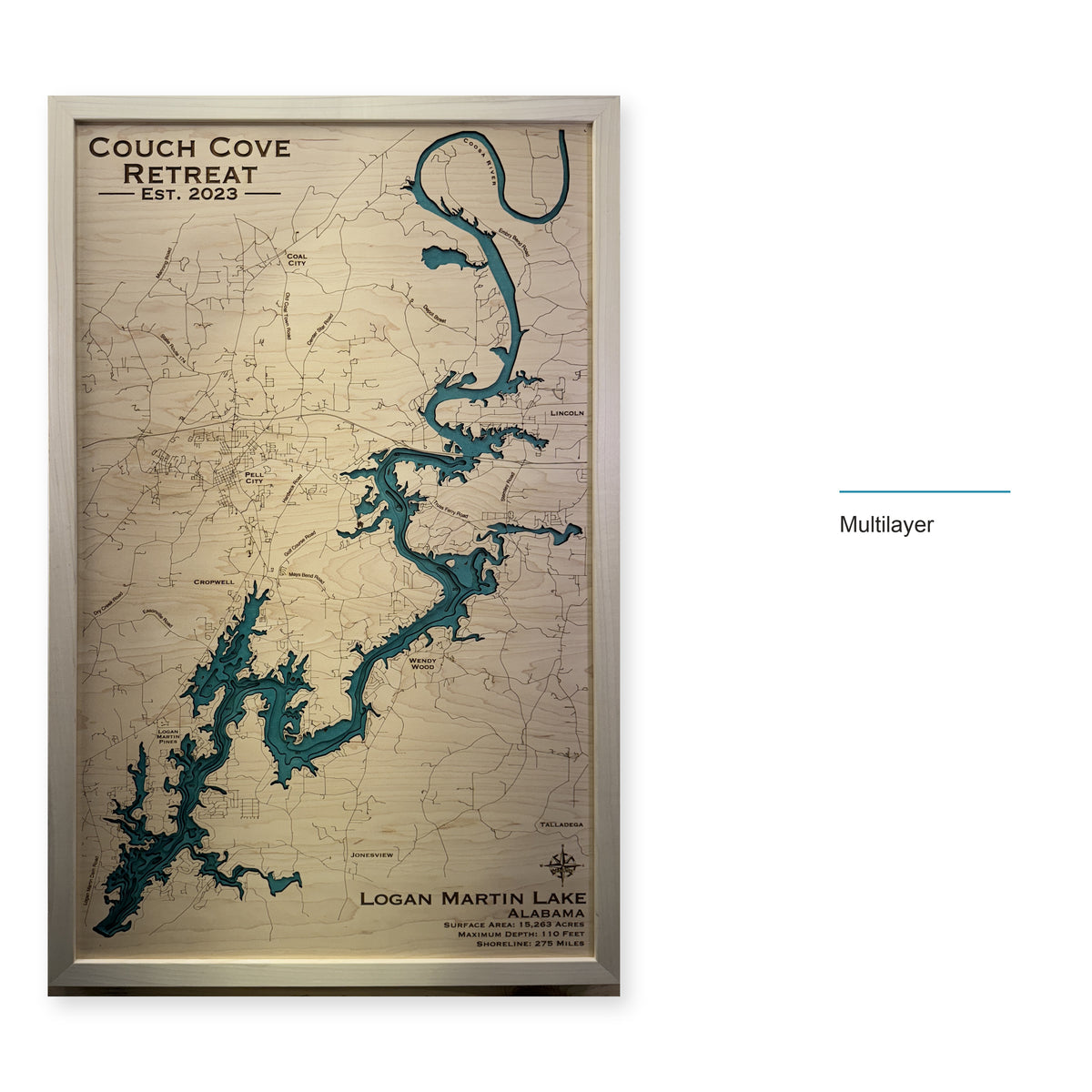 Logan Martin Couch wood map — multilayer, layer option shown