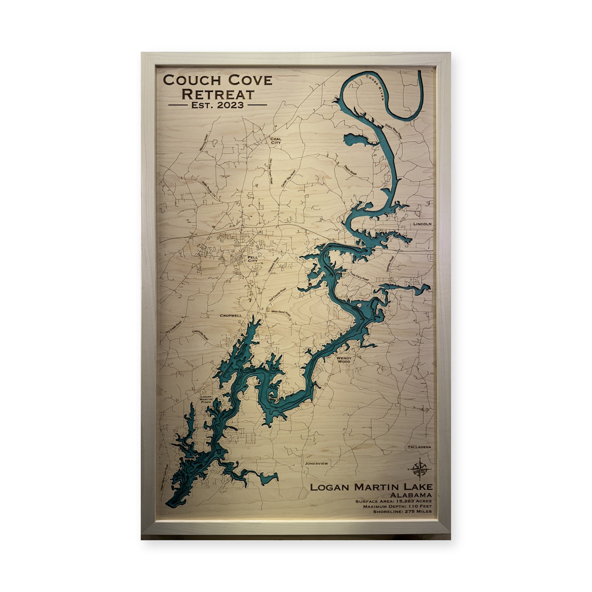 Logan Martin Couch wood map — multilayer, white background
