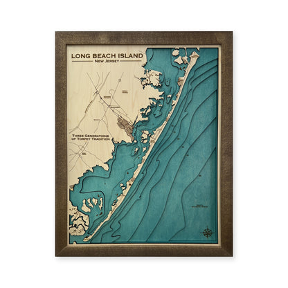 Long Beach Island Toffey wood map — multilayer, white background