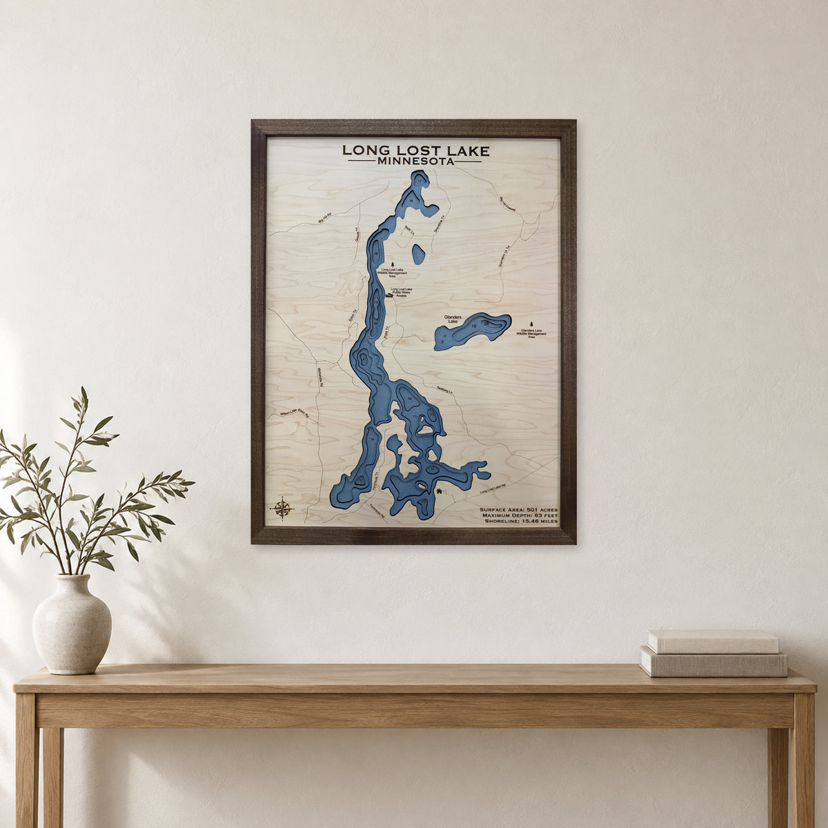Long Lost Neisen wood map — multilayer, staged room mockup